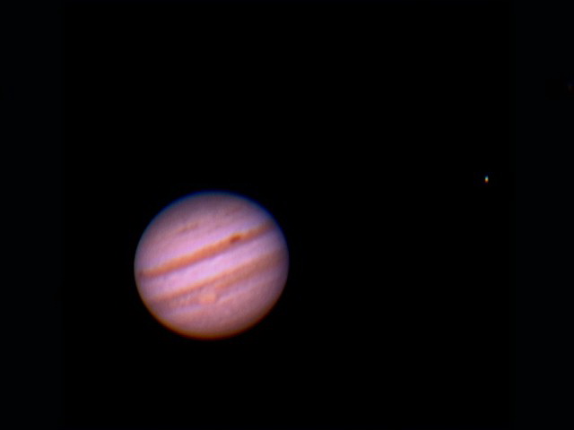 Jupiter mit einem seiner Monde